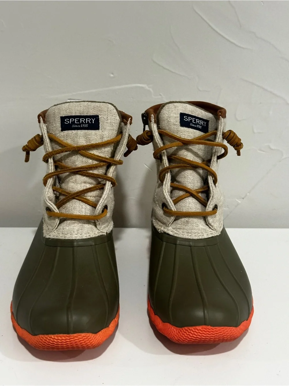 Sperry‎ Saltwater Duck Boots Canvas Utility Gorpcore Coastal Prep Sz 6.5